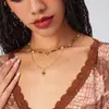 Collar de Piedra Ojo de Tigre Estilo Maillard para Mujer Lujo Accesible Diseño de Alta Gama Moda Retro Cadena Doble para Clavícula Apilada