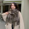 Cachecol Pied-de-poule estilo coreano ins Outono e Inverno Novo Lenço Feminino High-end Simples All-match Estudante Moda Cachecol