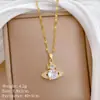 [Aço Titânio] Colar Luxuoso de Zircônia Planeta Micro-incrustado Exquisito para Mulheres, Corrente de Clavícula da Moda Tendência Fabricante