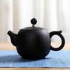 Juego de Té Kung Fu de Cerámica Negra Gruesa para el Hogar, Juego de Tazón Cubierto, Taza de Té, Tetera con Asa Lateral, Chinoiserie, Oficina, Sala de Estar