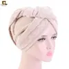 Suministro transfronterizo gorro para el pelo seco de piña microfibra absorbente grueso gorro de ducha secado rápido turbante de forro polar de coral