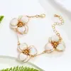 Brincos de Flor com Gotejamento de Óleo Colar Pulseira de Joias de Mão Estilo Resort na Floresta para Mulheres Design Simples de Nicho Transfronteiriço Europeu e Americano