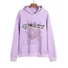 Moletom com Capuz Americano Sp5Der 55555 Teia de Aranha Estampado em Espuma Terry Solto Masculino Exportação Atacado