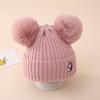 Amazon nuevo gorro de punto de invierno para niños con doble pompón y unicornio bordado, gorro de lana cálido a prueba de frío para exteriores para niñas