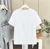 Camiseta de Verano para Mujer Talla Grande Nuevo Diseño Moda Encaje Cordón Estampado Abertura Manga Corta 100kg 7630
