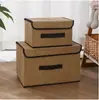 Caja de almacenamiento de ropa de tela no tejida, caja de almacenamiento para artículos varios, caja de almacenamiento de juguetes, juego organizador de dos piezas a prueba de polvo para el hogar