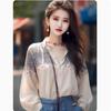 Design Original Sense Branco Impresso Camisa Feminina High Sense Light Luxo Estilo Estrangeiro Top Este Ano Popular Bela Camisa Pequena