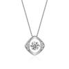 Collar de plata esterlina S925 corazón latiendo chica hot collar trémolo en vivo colgante cuadrado inteligente que no se desvanece
