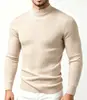Suéter de Punto para Hombre Otoño e Invierno, Cuello Medio Alto, Elástico, Color Liso, Jersey, Moda Juvenil, Capa Base Casual