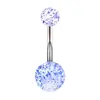 En stock al por mayor bola rosa brillante varilla de acero suave para hígado clavo de ombligo anillo de ombligo acrílico brillante europeo y americano fabricante de piercing corporal