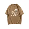 Top Sencillo de Manga Corta con Estampado de Letras Estilo Coreano, Camiseta Casual Ins de Moda y Versátil para Parejas y Estudiantes