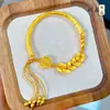 Loja de Ouro Mesmo Estilo Moeda dos Cinco Imperadores Banhada a Ouro Pulseira Meia Pulseira do Deus da Riqueza de Cinco Vias Pulseira de Corda Trançada Novo Estilo Chinês Joias de Mão Retrô