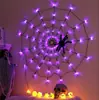 Luces de Telaraña de Araña para Halloween LED Casa Embrujada Luz de Atmósfera de Horror Accesorios Decoración de Pared Festiva Cadena de Luces
