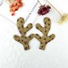 Nueva decoración navideña transfronteriza material de tela con polvo dorado diadema de asta navideña de doble cara horquilla accesorios de joyería DIY