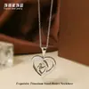 Accesorios de Colgante de Collar de Amor en Forma de Corazón de Acero de Titanio para Mujer, Apilable, Estilo de Alta Gama Otoño e Invierno, Cadena para Clavícula de Acero Inoxidable Incrustada con Circonita