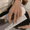 Anillo de Dedo Índice Abierto de Plata Esterlina S925 con Carita Sonriente Separada por Colores para Mujer, Expresión Dulce Ins, Anillo de Diseño Personalizado