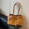 Bolsa Retrô Feminina Grande Capacidade 2025 Nova Outono e Inverno Versátil Ombro Axila Bolsa Tote Casual Trabalho Deslocamento