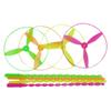 Tamaño pequeño Empuje Manual OVNI Hada Voladora Frisbee Plástico Libélula de Bambú Puesto Venta Un Yuan Dos Mercado Nocturno Juguetes para Niños