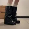 Botas de tacón alto estilo punk para mujer 2026, nuevo diseño elegante para figuras petite, botas de campana adelgazantes y que aumentan la altura