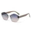 Nuevas Gafas de Sol Poligonales con Gradiente Sin Marco de Borde Cortado Estilo Europeo y Americano de Moda Transfronteriza para Hombres y Mujeres, Gafas de Sol de Fiesta Elegantes y Únicas
