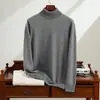 Nuevo Suéter de Cachemira Pura para Hombre Otoño e Invierno 2026, Suéter Base de Punto de Manga Larga de Cuello Alto