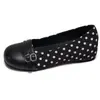 Sapatos Mary Jane Femininos Planos com Bico Redondo e Bolinhas para Outono, Salto Escondido de 4cm, Novo Estilo 2026 Sapatos de Vovó, Corte Baixo