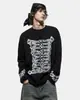 Camiseta de Manga Larga con Estampado de Patrón Retro Americano Estilo Palacio Otoño Nuevo Y2K, Top Holgado Único High Street