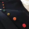 Cárdigan de Punto de Lana para Mujer Cuello Redondo Adelgazante Invierno Botón Arcoíris Tejido Fino Corte Ajustado Otoño Invierno Transfronterizo Nuevo Chino Versátil
