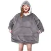 Manta vestível com capuz e mangas, manta de flanela quente para TV, manta para cochilo em casa, manta com capuz para crianças