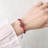 Pulsera de Cristal de Fresa con Forma de Garra de Gato para Parejas, Día de San Valentín Chino, Hilo Rojo Sencillo para el Año de Nacimiento, Pulsera de Cristal Versátil de Nicho, Estilo Chino Nuevo
