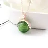 Pingente de Bola de Aromaterapia de Vidro Sem Tampa Colar de Perfume Esférico Corrente de Clavícula Simples e Fashion