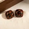 Pendientes Retro Exagerados con Estampado de Leopardo y Diseño de Flor Grande Sentido de la Moda Lujo Ligero Pendientes Elegantes Simples Combinan con Todo Pendientes Distintivos