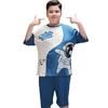 Pijama de verano delgado de algodón con mangas cortas para niño gordo, talla grande, dibujos animados, ropa para aire acondicionado, traje de moda
