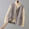 Chaleco Chaqueta para Mujer con Piel Integrada, Nuevo Estilo Coreano Primavera y Otoño 2026 Chaleco Exterior de Piel de Cordero Sintética Tendencia