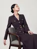 Ropa de mujer transfronteriza al por mayor, nueva colección otoño 2026, abrigo tipo blazer largo con botones dorados