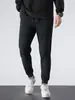 Novos Calças Leggings de Veludo Outono e Inverno Calças de Moletom Estilo Coreano Masculino Tendência Casual Esportiva Cor Pura Quente Calças com Cordão