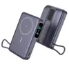 Pantalla Dinámica Pantalla Digital Carga Inalámbrica con Soporte de Cable Integrado Power Bank Magnético 10000mAh Carga Súper Rápida 22.5W