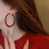 Pendientes de Aro Minimalistas Vintage con Goteo de Aceite, Moda Europea y Americana, Estilo Trendy de Influencer, Pendientes Geométricos de Alta Gama para Mujer