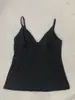 Camisola de Verano Simple Chica Atractiva Primavera/Verano Cuello en V Ajustada Color Sólido Espalda Descubierta Uso Diario Camiseta sin Mangas de Comercio Exterior Venta al por Mayor