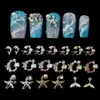 Joias de Diamante para Unhas de Liga Marinha Transfronteiriça Diamante Dourado e Prateado Mini Golfinho Guirlanda de Diamantes Estrela do Mar Pérola Unha Artística Diamante