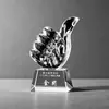 Troféu de Cristal Polegar para Cima Competição Honra Lembrança Empresa Escola Gravação Metal Reunião Anual Prêmio Presente Atacado