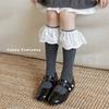 25194 Calcetines de Felpa para Niña Primavera y Otoño Color Sólido Encaje Grande Estilo Lolita Ballet Calcetines Coreanos de Otoño para Niña