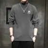 Selección PremiumCamiseta de Manga Larga con Cuello Alto Medio y Forro de Polar por Ambos Lados para Hombre, Ropa Interior Térmica de Moda