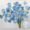 Rosas de Creme Simuladas de 3 Cabeças, Decoração de Fundo para Casamento, Arranjo de Flores para Guia de Estrada, Flores de Seda Estilo Europeu para Casamento, Flores Artificiais