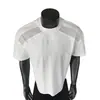 Camiseta de estilo americano de calle con retazos de seda helada, top de manga corta transpirable de malla fina de secado rápido para hombre, verano 2026