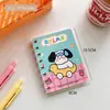 Cuaderno de Espiral de Mascota de Dibujos Animados Lindo, Cuaderno A7 Pequeño de Bolsillo con Solapa Portátil de Aspecto Elegante, Bloc de Notas Creativo para Mensajes de Estudiante