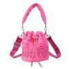 Bolsa de mão francesa fosca com textura fofa, bolsa fashion, retrô, com cordão, bolsa de ombro, mensageiro, cross-border