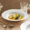 [Liquidação] Prato de Cerâmica Branco em Formato de Chapéu de Palha de Fábrica, Prato de Jantar Estilo Ocidental, Prato de Louça Doméstico, Louça Criativa, Prato para Massas