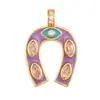 R13 Accesorios para Joyería DIY Mitad Chapado en Oro Plata 925 Microincrustaciones Estilo Europeo y Americano Colgante Collar Media Luna Cuerno Grande
