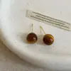 Pendientes Retro Imitación Ojo de Tigre Maillard Lujo Accesible Elegantes Moda de Nicho Tendencia Pendientes para el Trabajo Pendientes Otoño e Invierno Mujer